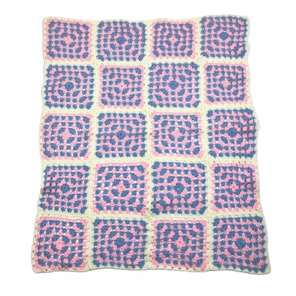 Handcrafted Handmade Crochet Baby Blanket Throw Cozy Cute - Picture 1 of 3